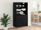 Highboard with Drawer 2 pcs Black Oak Engineered Wood 3416107