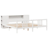 Bookcase Bed without Mattress White 200x200cm Solid Wood Pine 3322290