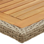 Garden Table Beige Solid Wood Acacia and Poly Rattan 316801
