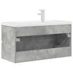 ZNTS 2 Piece Bathroom Furniture Set Concrete Grey Engineered Wood 3324916