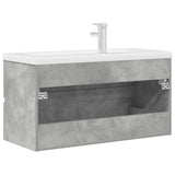 2 Piece Bathroom Furniture Set Concrete Grey Engineered Wood 3324916