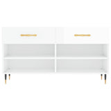 Shoe Bench High Gloss White 102x35x55 cm Engineered Wood 829718