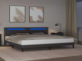 Bed Frame with LED Strip Lights Grey 180 x 200 cm Faux Leather 42028040