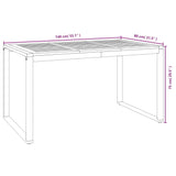 Garden Dining Set 5 pcs Grey and Wood Poly Rattan 3365473