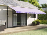Replacement Fabric for Awning Valance Blue and White Stripe 4.5 m 367747
