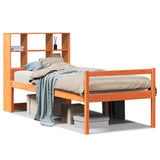 Bookcase Bed without Mattress Wax Brown 75x190 cm Small Single Solid Wood 3322026