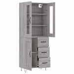Highboard Grey Sonoma 69.5x34x180 cm Engineered Wood 3198695