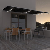 Retractable Awning Anthracite 600 x 350 cm Fabric and Aluminium 3069044