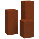 Plant Stand 3 pcs Rusty Weathering Steel 865833