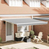 Manual Retractable Awning Anthracite&White 400x300 cm 3216035