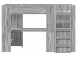 Loft Bed Frame with Desk with Storage Grey Sonoma 80 x 200 cm 3410448