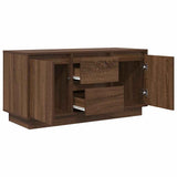 TV Cabinet with LED Lights Brown Oak 100x41x50 cm 861415