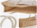 Jute Handbags with Pocket 10 pcs 42 x 33 x 19 cm 42012291