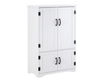 Accent Floor Storage Cabinet Kitchen Cupboard with Adjustable Shelves and 2 Lower Doors, White T3398P341252