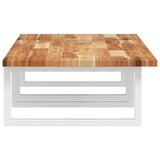 Basin Shelf Wall Mounted Steel and Solid Wood Acacia 3302844