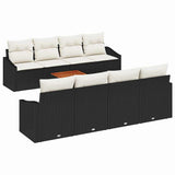 Garden Sofa Set with Cushion 9 pcs Black Poly Rattan 3347803