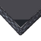 Garden Table Black 240x90x74 cm Poly Rattan and Glass 310071