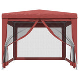 Party Tent with 4 Mesh Sidewalls Red 3x4 m HDPE 319235