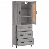 Highboard Grey Sonoma 69.5x34x180 cm Engineered Wood 3199751