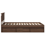 Bed Frame with Headboard Brown Oak 120 x 190 cm Solid Pine Wood 3410633