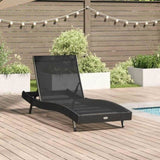 Sun Lounger Reclining Black 197 x 70 x 82 cm Poly Rattan 42009977