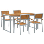 Garden Dining Set 5 pcs Grey and brown 160 x 80 x 75 cm 3284369