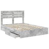 Storage Bed Concrete Grey 150 x 200 cm Engineered Wood 3411561