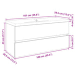 ZNTS 2 Piece Bathroom Furniture Set Ceramic and Engineered Wood 3307661