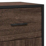 Sideboard Brown Oak 35.5x35x76 cm Engineered Wood and Metal 848963