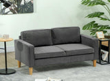Small Two-Seater Corduroy Sofa - Grey T3398P330361