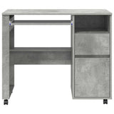 Desk with Wheels Concrete Grey 91 x 50 x 77 cm Engineered Wood 869533