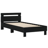 Bed Frame without Mattress with LED Lights Black 90x200 cm 838716