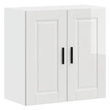Kitchen Wall Cabinet Porto High Gloss White Engineered Wood 854059