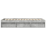 Bed Frame with Storage with Shelf Concrete Grey 80 x 200 cm 3429522