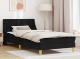 Bed Frame with Mattress with Headboard Black 90 x 190 cm Fabric 3415234