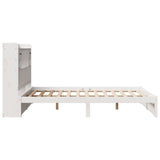 Bookcase Bed without Mattress White 150x200cm King Size Solid Wood Pine 3322422
