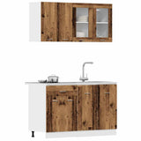 4 Piece Kitchen Cabinet Set Lyon Old Wood Engineered Wood 3328573