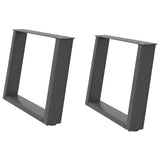 Coffee Table Legs U-Shaped 2 pcs Anthracite 60x cm Steel 4012770
