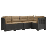 5-Seater Garden Sofa with Cushions Rattan Look PP Light Grey 3444064