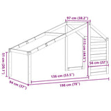 Kids' Bed Roof White 198x97x113 cm Solid Wood Pine 846877