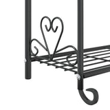 ZNTS Flower Rack Black 56x30x96 cm Steel 319353