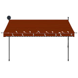 Manual Retractable Awning with LED 300 cm Orange and Brown 145880