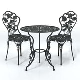 Bistro Set Black Cast Aluminium, Cast Iron Medium 317739