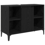 Sink cabinet Black Oak 80 x 33 x 60 cm Engineered Wood and Iron 881275