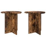 Side Table 2 pcs Smoked Oak 39 x 38 cm Engineered Wood 8001090