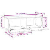 Wall-Mounted TV Cabinet Wall-mounted Old Wood 98 x 41 x 30 cm 898703
