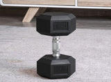 2x17.5kg Rubber Hex Dumbbell Portable Hand Weights Dumbbell Home Gym Workout Fitness Hand Dumbbell T3398P376769