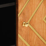 Side Cabinet Brown and Black 90x33.5x75 cm Solid Wood Mango 356811