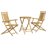 ZNTS 3 Piece Bistro Set Bamboo 3278535