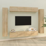 ZNTS 8 Piece TV Cabinet Set Sonoma Oak Engineered Wood 3114296